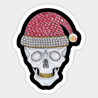 Santa claus set with diamond ruby and pearl christmas skeleton. Sticker